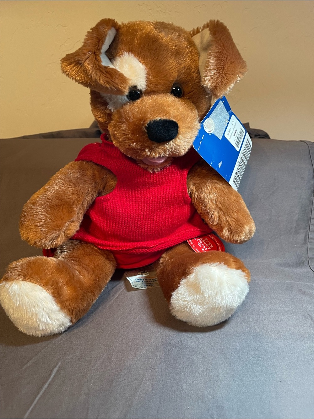 New Retired Build A Bear BAB Brown Sugar Puppy Cream Spot over Eye